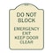 Signmission Do Not Block Emergency Exit Door Keep Clear Heavy-Gauge Aluminum Sign, 18" L, 24" H, TG-1824-24154 A-DES-TG-1824-24154 - alternate 1